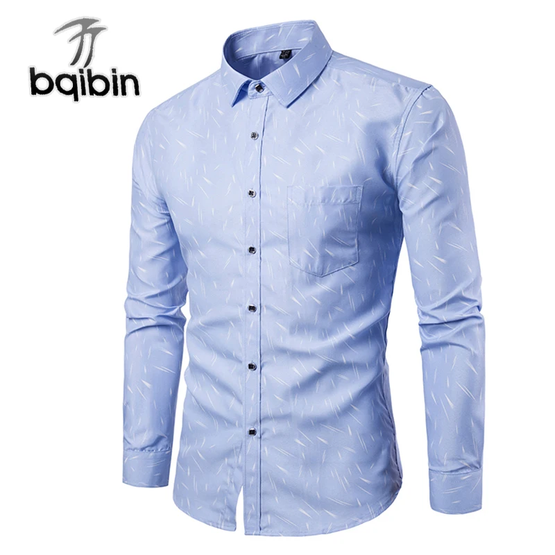 2018 Мужская рубашка с принтом длинными рукавами Camisa Masculina мужская приталенная