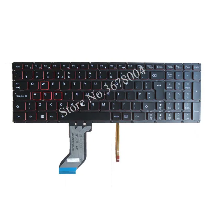 Новинка для Lenovo ideapad Y700 Y700-15ISK Y700-17ISK Клавиатура ноутбука с подсветкой UK без рамки |