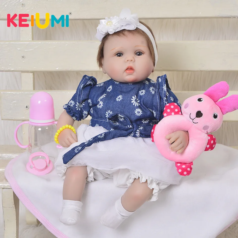 

Tailored 43 cm Reborn Baby Doll Soft Silicone Baby Lifelike 17 Inch Kids Playmate Gift For Girl Baby Toys Cloth Body Baby Reborn