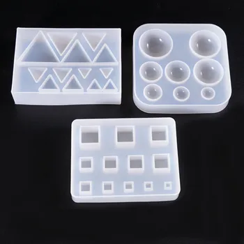 

1pcs Square Round triangle Silicone Mold DIY Jewelry Making Tool Moulds UV Epoxy Resin Decorative Craft
