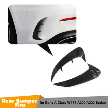 

Black / carbon look Rear Bumper Spoiler Air Vent Trim Cover For Benz A-Class W177 A180 A200 A220 A250 Sedan 2019