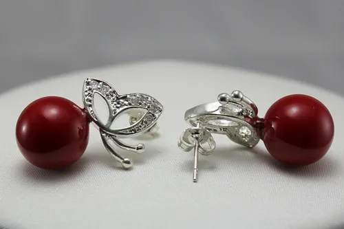 

Latest Round Shell Pearl With Butterfly-shape Stud Earring ER00031 12mm