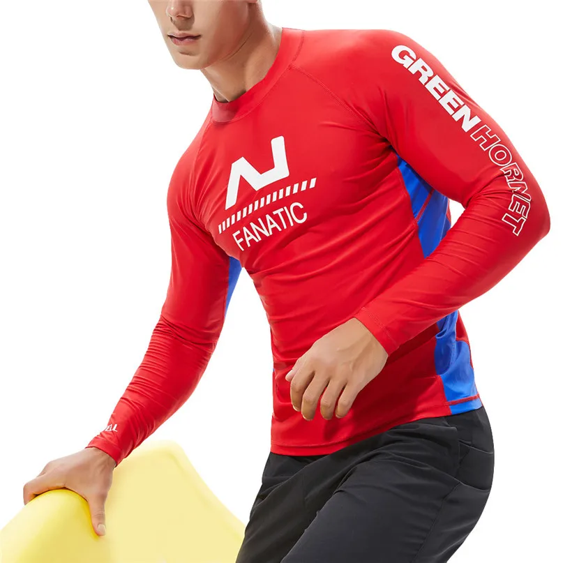 Swim Surfing Top Rash Guards Men Sport Bodybuilding Jacket Fashion Sea Surfing Suit Quick Dry Tights Top Blouse #2N27 (17)