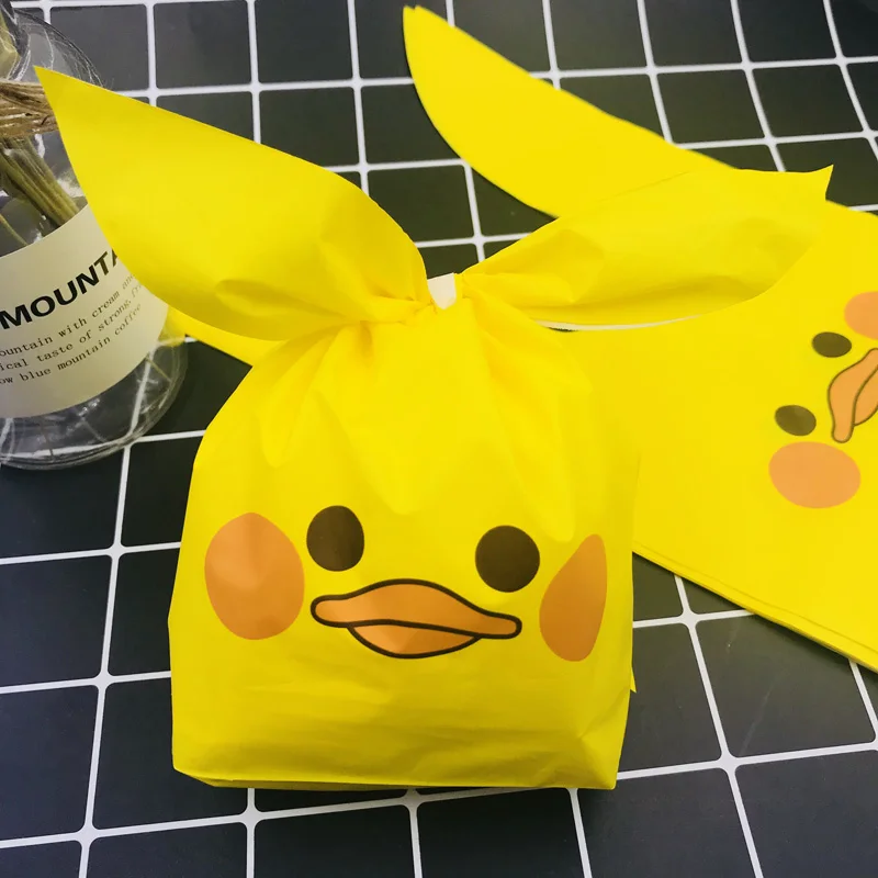 

50pcs/lot Cute Rabbit Ear Bags Cookie Plastic Bags&Candy Gift Bags For Biscuits Snack Baking Package And Event Party Supplies