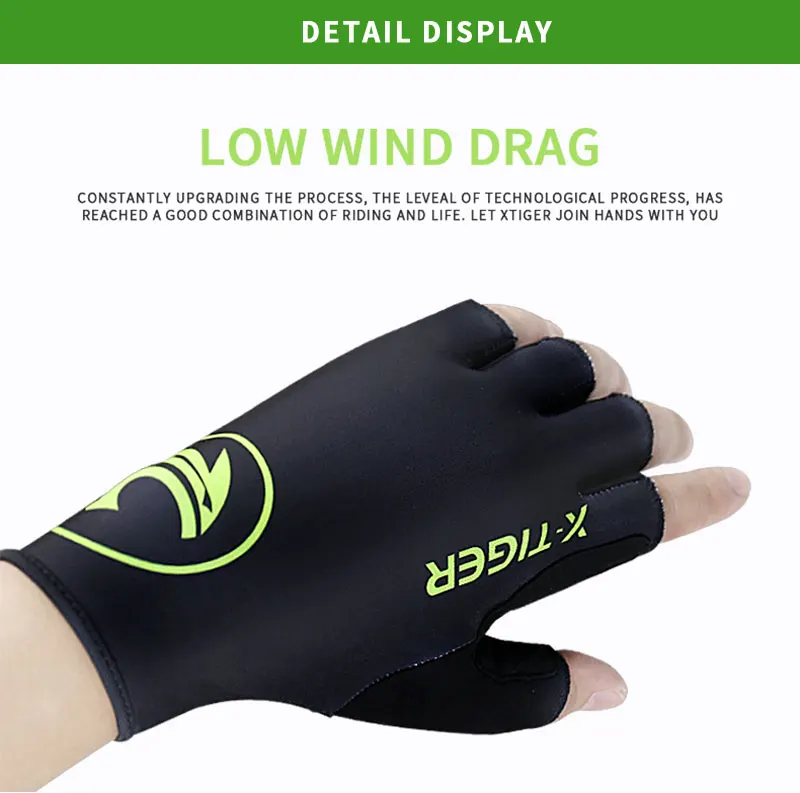 Washable Half Fingers Cycling Gloves Detail Display