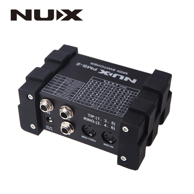 

NUX PMS-2 Portable Guitar Switcher MIDI 6 Devices 128 Presets Lock Function Compact Portable Switcher Remote Control