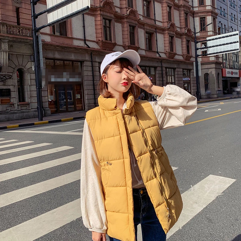 

2019 Padded Vest Women Sleeveless Jacket Winter Autumn Cotton Waistcoats Female Casual Slim Coat