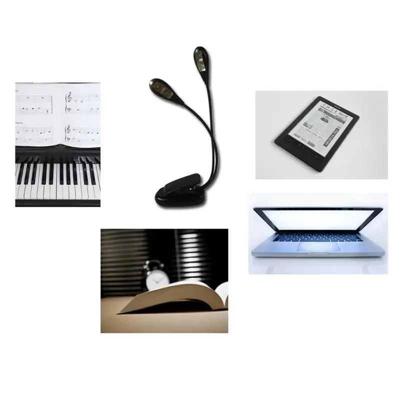VKTECH 4 светодиодный держатель с зажимом и USB питанием, Светодиодный настольный светильник с батареей, мини настольный светильник, Гибкая Настольная лампа для дома с вращением на 360 градусов
