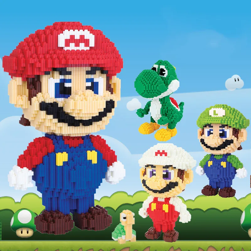 

Mini Building Blocks Big Size Mario Bros DIY Assemblage 3D Bricks Block Collection Model Super Mario Action Figure Kids Toys