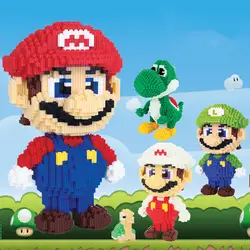 Мини Строительные блоки большой размер Mario Bros DIY сборка 3D кирпичики блок Коллекция Модель Супер Марио экшн детские игрушки-персонажи