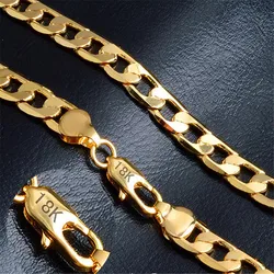 Elegant Gold Chain Necklace - Fashionable 18K Statement Piece - 4MM