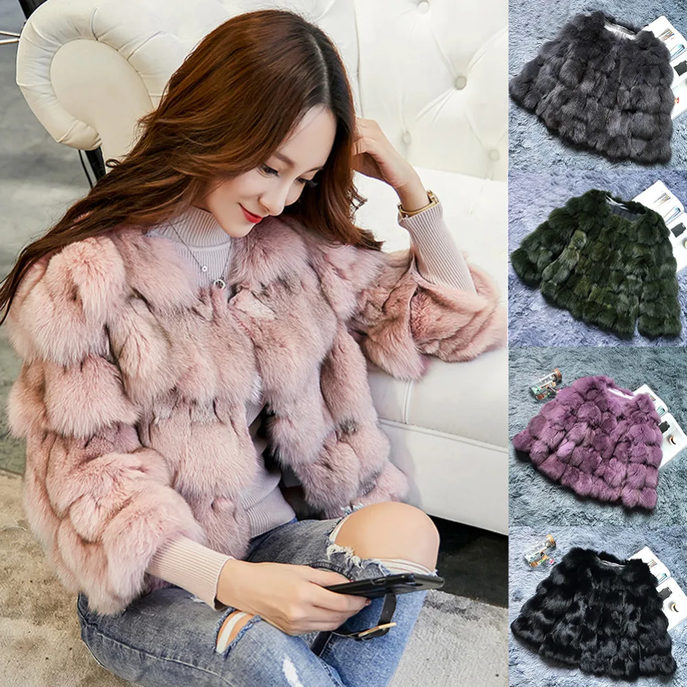 

Winter Natural Real Fox Fur Parka Women Lady Slim Real Fox Jacket Genuine Leather Female Jacket Vintage Fur Short Women Fur Coat