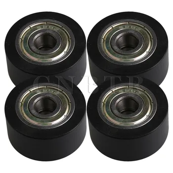 

4x CNBTR 32x8x16MM Black 608ZZ Bearing Flat Groove Ball Bearing Guide Pulley Wheels Roller 149KG Load Bearing Furniture Pulley
