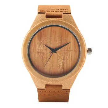 

Unique Bamboo Wristwatch Handmade Wooden Watch With Leather Band For Casual Quartz Bamboo Watches Women Men