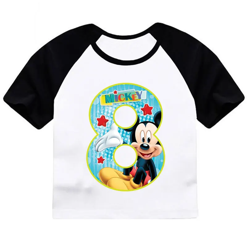 ZSIIBO Birthday T-shirt Boy Girl Letter Cartoon Mouse Print Summer short sleeve O-neck Tees Children clothing Kids tops CX6L102 - Цвет: Cjian08