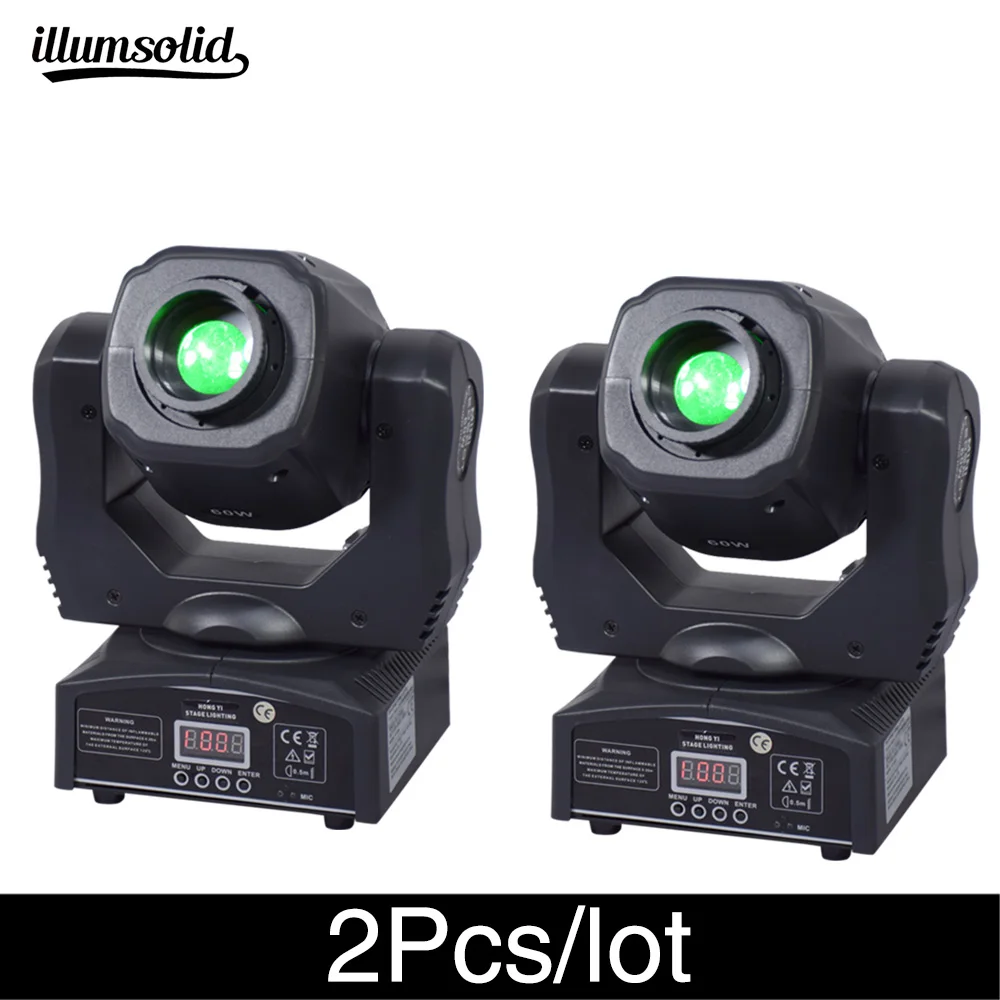 2Pcs High Brightness Moving Head Spot 60w Ktv Dj Gobo Light Stage Lighting For Club Night Wedding