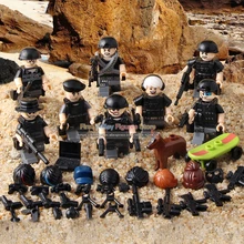 DR. TONG 80 шт./лот спецназ военный солдат фигурка с пистолетом оружие строительные блоки детские кирпичи игрушки 12392-12399