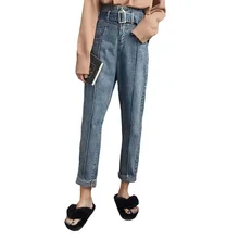 Стильные вымытые женские джинсы бойфренд старый шаровары Jeansy calca feminina брюки с кисточками ulzzang ins одежда Импортируется из Китая