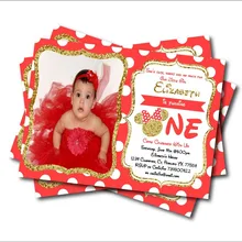 14 шт./лот на заказ Минни Маус приглашение на день рождения Baby shower приглашает детей день рождения поставщик праздничных украшений