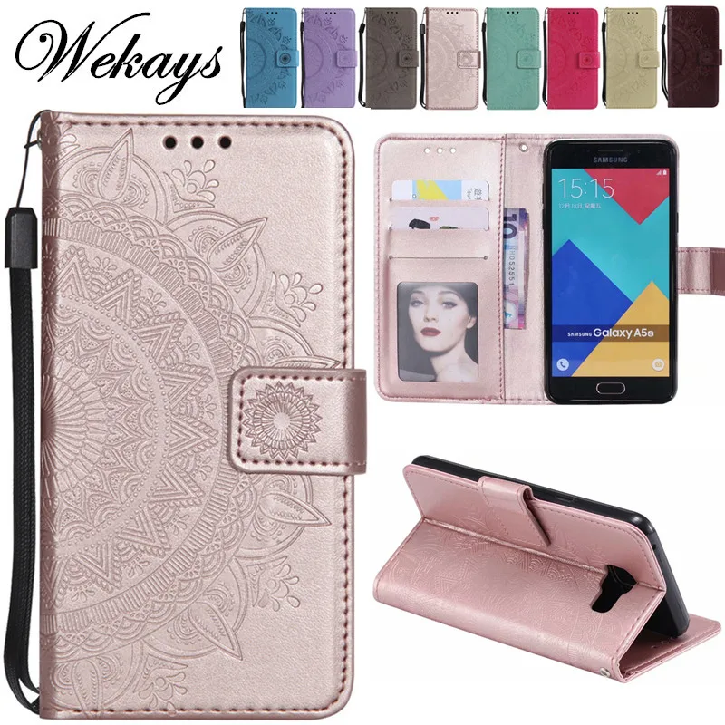 Wekays Cover For Samsung Galaxy A3 2016 A310F New 3D Flower Leather Funda Case A5 A510F Coque | Мобильные телефоны и