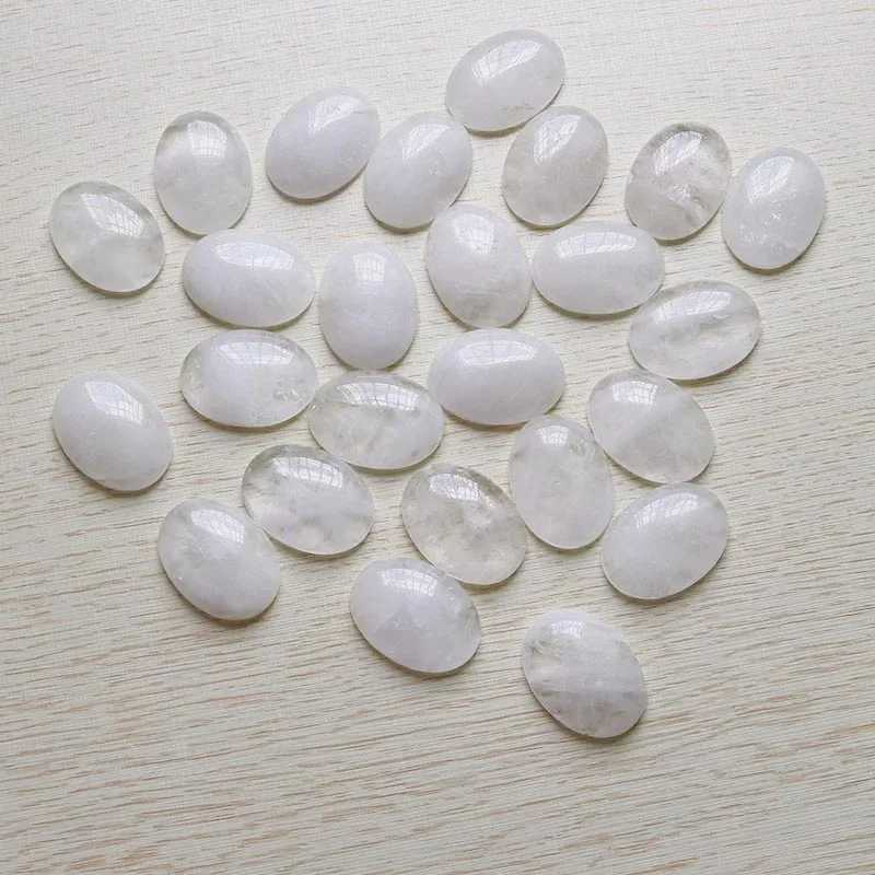 Натуральный овальный камень Кабошон бусины DIY для изготовления ювелирных изделий ожерелье 22x30 мм 25 шт./лот Лидер продаж бусины в ассортименте - Цвет: White quartz