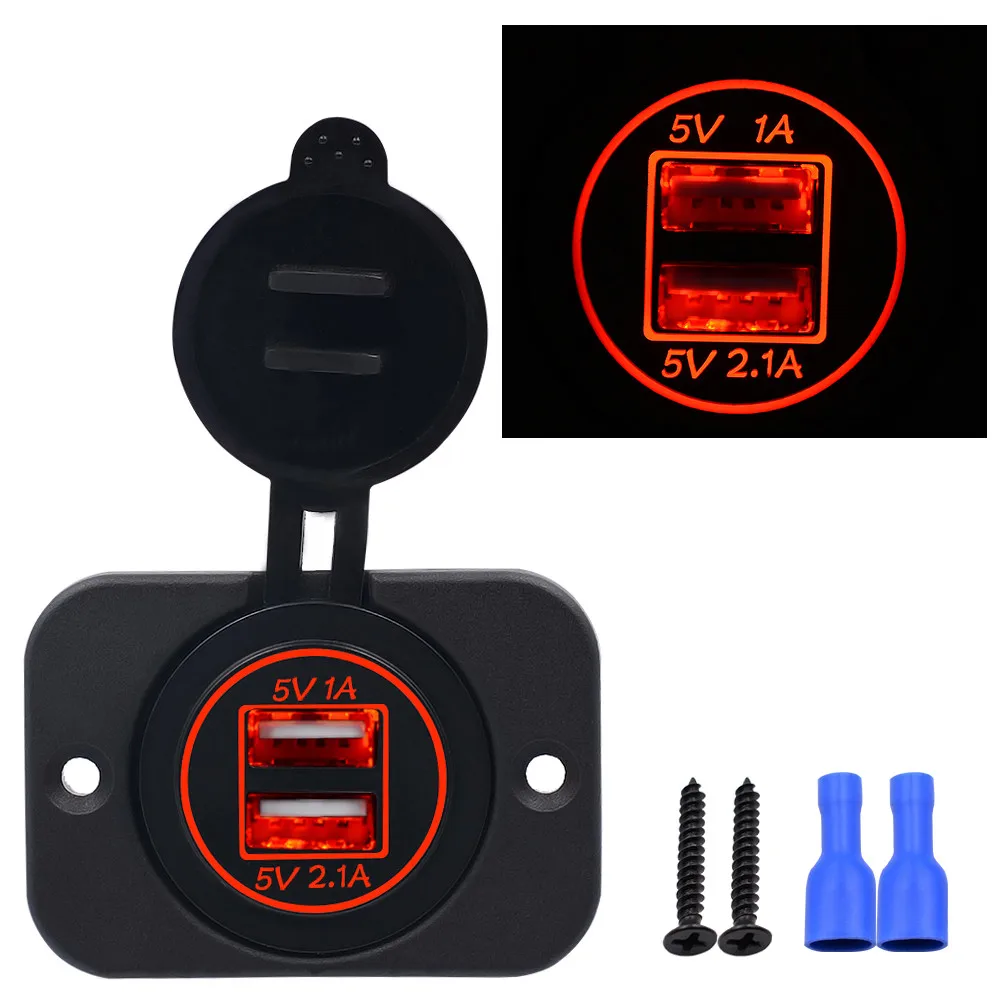 

5V 3.1A Dual USB Car Charger Car Cigarette Lighter Socket Waterproof Fast Dual USB Dual-hole New Car Accessories