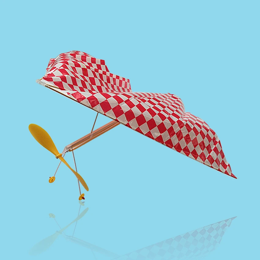 

Free Shipping Rubber Powered Parasol Glider DIY Assembly airplane model puzzle plane model children gift Educational Toy
