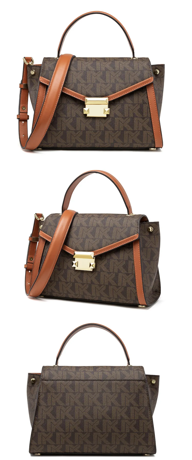 Fashion classic ladies handbag luxury brand style top-handle women messenger bags genuine leather
