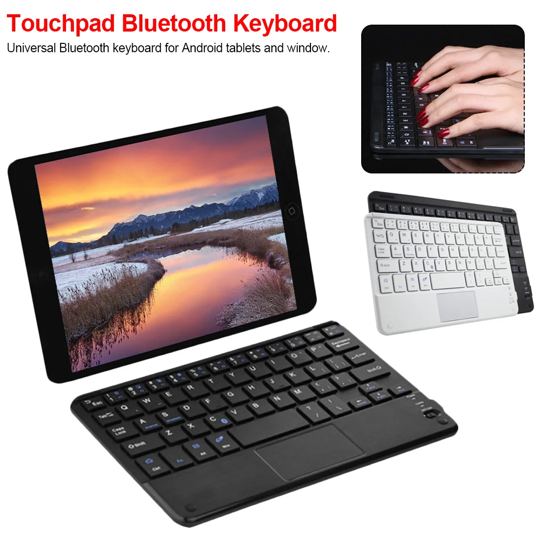 

Black 7 inch For Universal Android Windows Wireless Bluetooth Keyboard With Touchpad For Android Windows Tablet