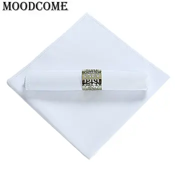 

10pcs/lot 2018 New Arrival White Napkins Solid Color Serviette De White Table Pour Mariage Table Napkin Wedding Cloth