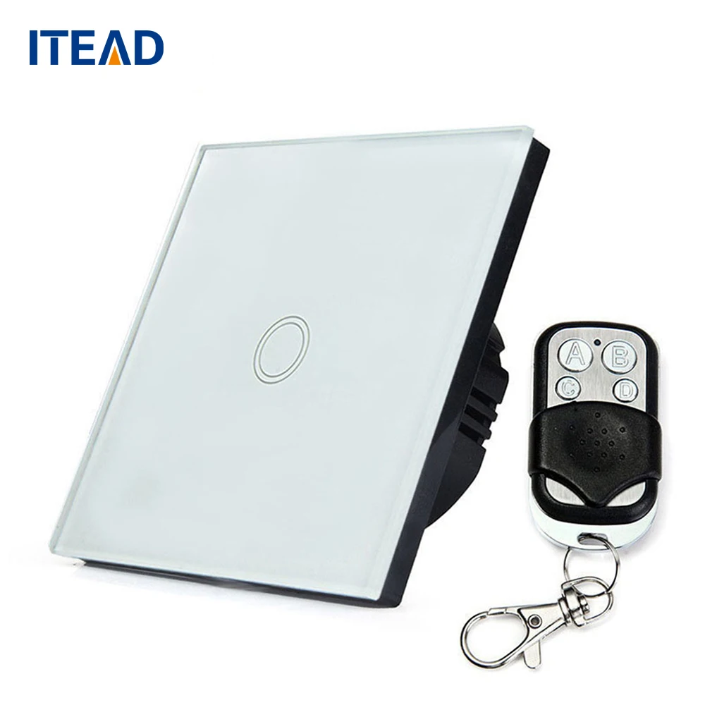 

Remote Control Wall Touch Switch EU Wireless Light Panel On/Off Sensor 1 Gang RF433 240V Smart Controller