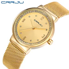 New Brand 2017 CRRJU Relogio Feminino Clock Women Watch Stainless Steel Watches Ladies Fashion Casual Watch