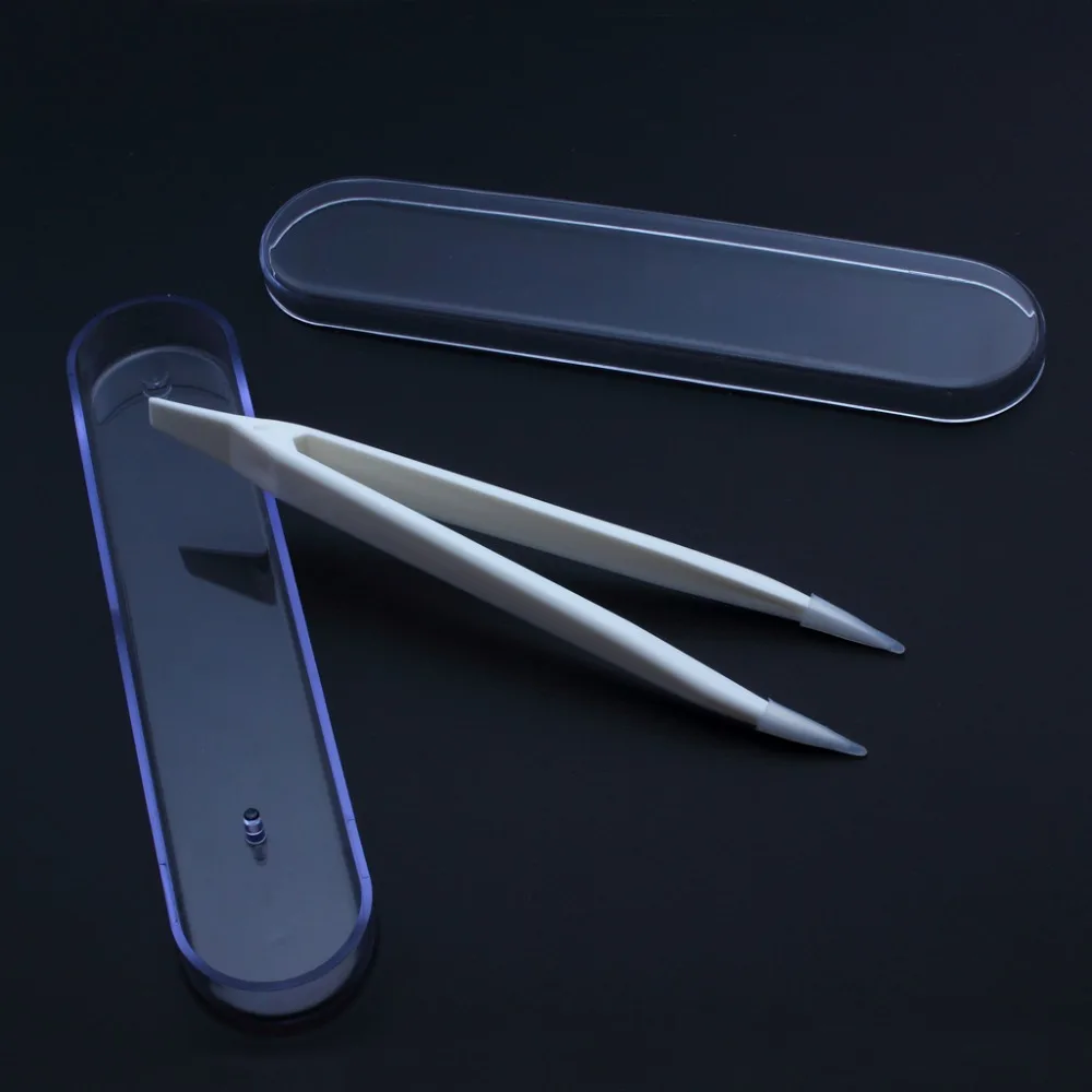 Mini Contact Lens Tweezers With Holder Case  Make up Tool Helper  (5)