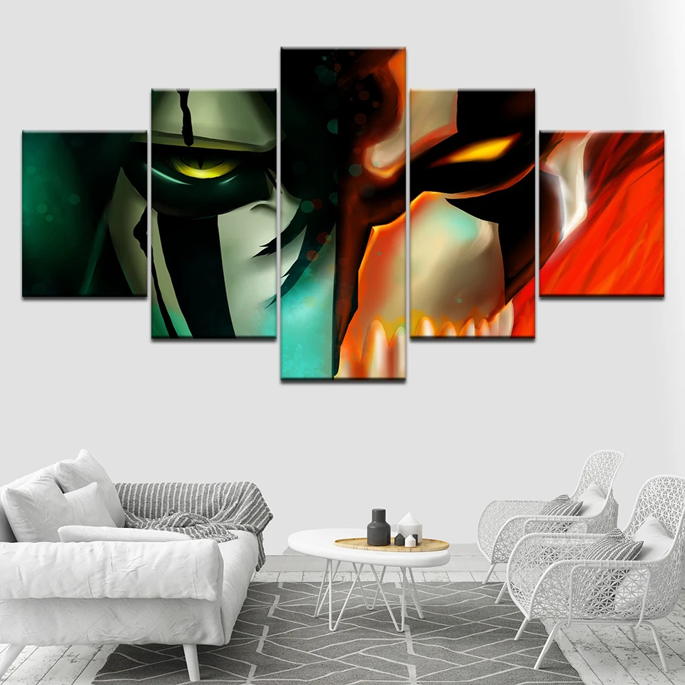 HD с 5 шт. Аниме Bleach модульная Картина Wall Art рамка Декор для дома постер картина