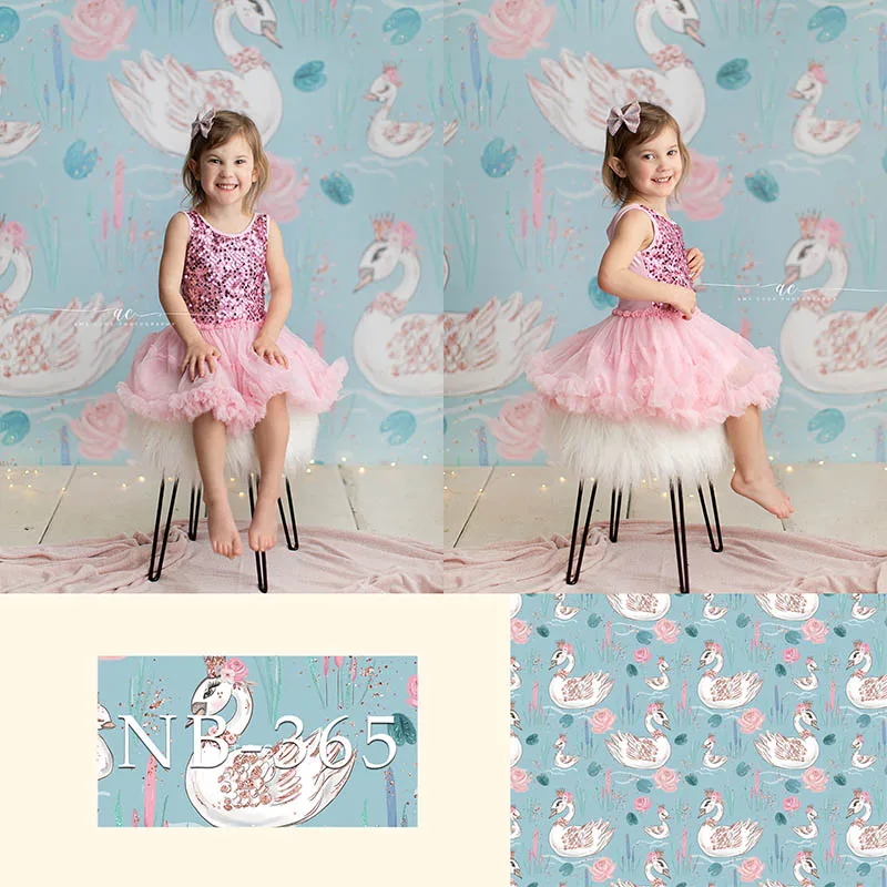 

Photography Backdrops Newborn Beautiful Swan Pink Flower Photographic Background Baby Shower Decorations Photocall Photo Studio