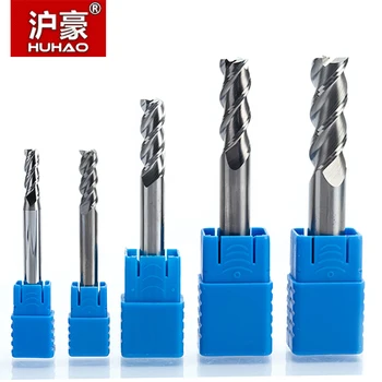 

HUHAO 1PC 3 Flutes Solid Carbide End Mill for Aluminum CNC Milling Cutter HRC45 Tungsten Steel Router Bits For CNC Tool