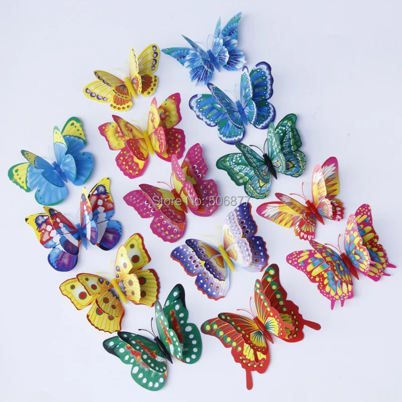 25PCS, 10cm 3D Artficial Glow in the Dark Fluorescent Butterfly DIY