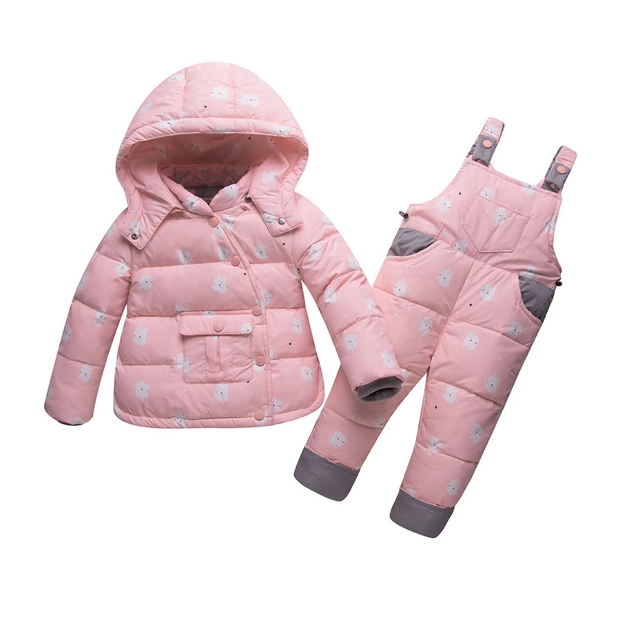 IYEAL комплект теплой одежды на 90% утином пуху для маленьких девочек и мальчиков, детская зимняя куртка комбинезон, верхняя одежда для малышей, пальто одежда для малышей