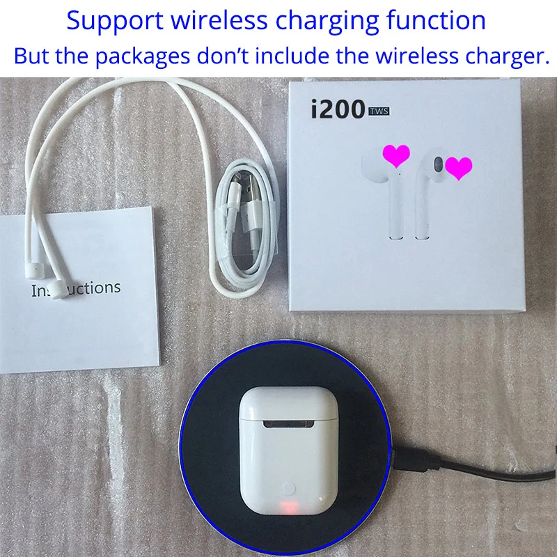

Original i200 TWS Pop up Wireless Bluetooth headphones Wireless Charging Bluetooth 5.0 Earphones PK i12 i10 i30 i80 i60 i100 TWS