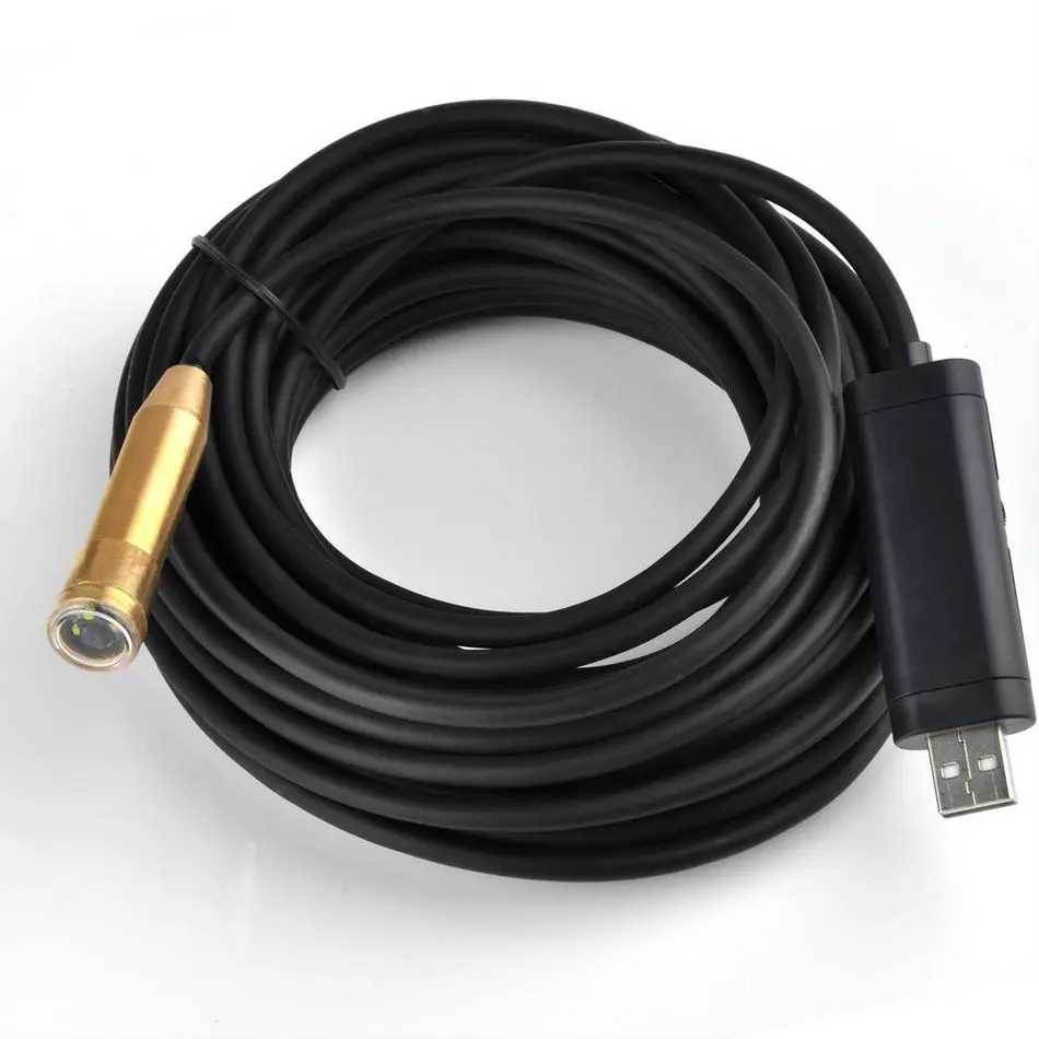 

10M 10meters USB Borescope Endoscope Inspection Cable Wired Camera with 4 LED Lights