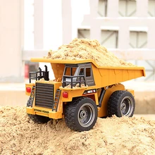 LED RC Car Remote Control Toys Car Electric Alloy Engineering Vehicles Remote Dump Truck Excavator RC