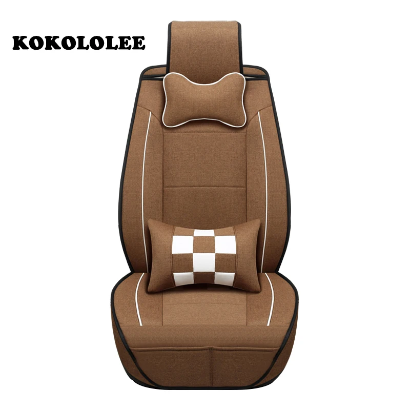 

KOKOLOLEE 1PCS Car Seat Covers Fiber Linen Front Cushion 3D Car-styling Automobiles Seat Covers for Toyota for HYUNDAI 4 Colors