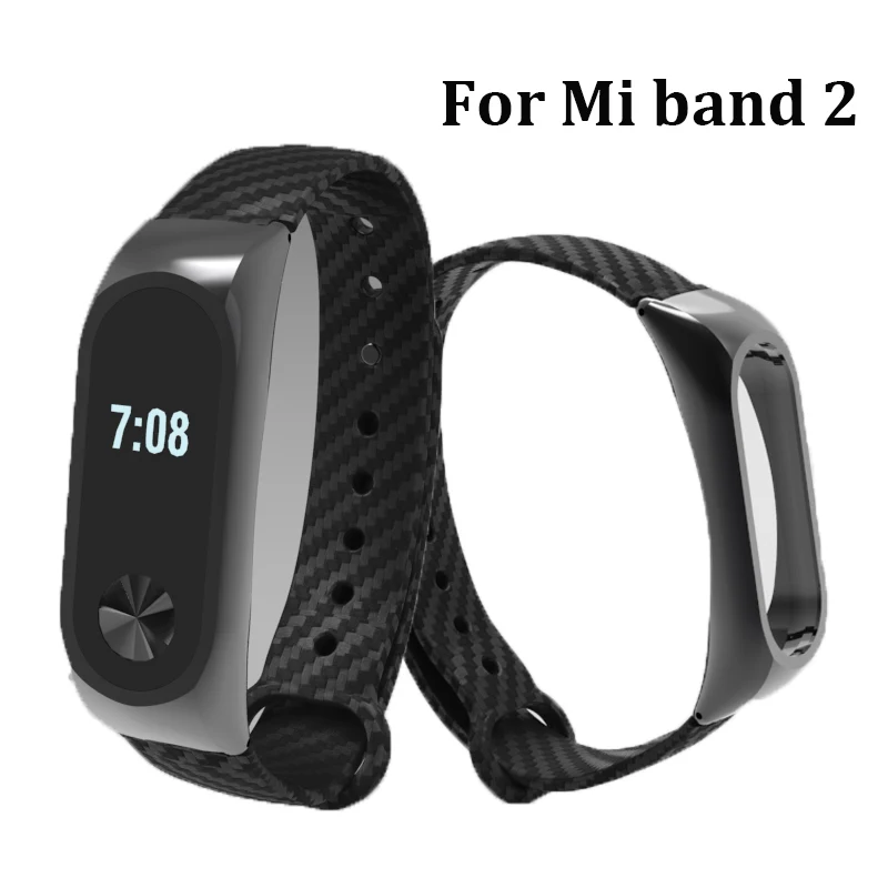 

For Mi Band 2 Strap Metal Case Carbon Fiber Strong Men Women Lengthen Sports Strap For Xiaomi Mi Band 2 Smart Accessories