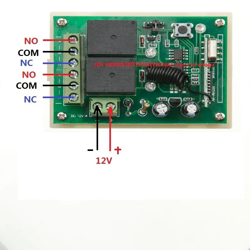 DC12V 2ch rf Беспроводной Дистанционное управление переключатель Системы 3 * ЧЕРНЫЙ передатчик с двумя кнопками приемник для Приспособления