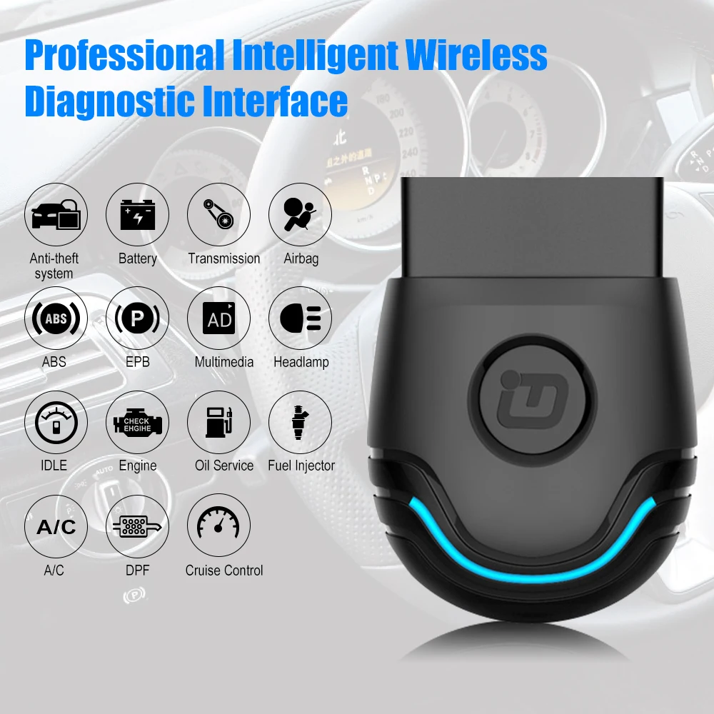 Vpecker PU 600 ODB2 Bluetooth OBD2 сканер инструмент диагностики Android ABS Airbag SRS DPF EPB Сброс
