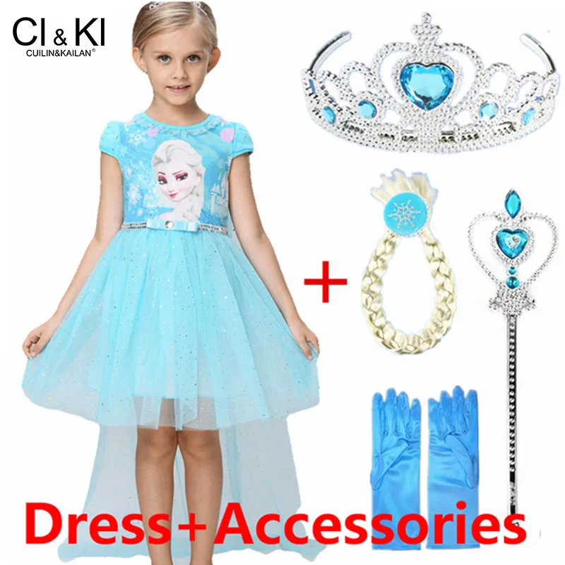 CuilinKailan платье Анна Эльза Принцесса София вечерние платья infantil fever Costume костюм vestido rapunzel jurk disfraces - Цвет: 1