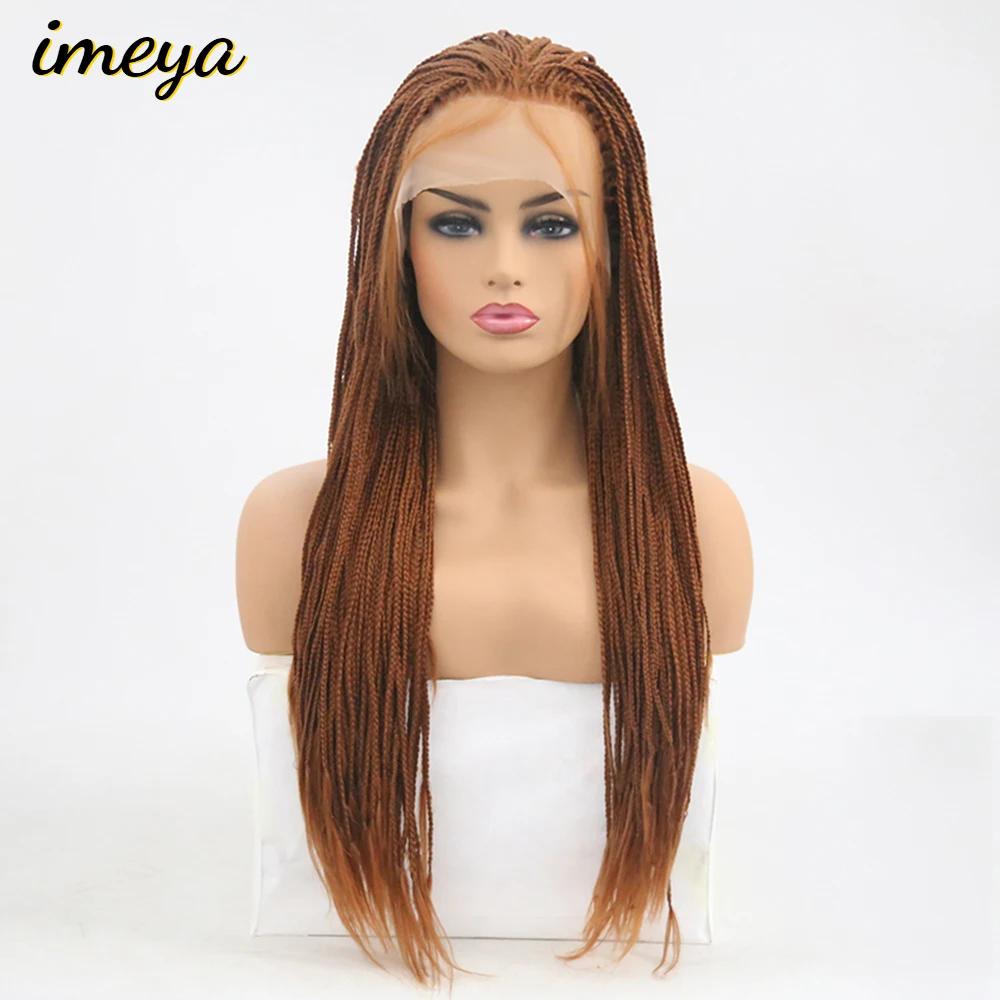 

Imeya Long Braided Lace Front Wigs Synthetic Glueless High Temperature Heat Resistant Fiber Wigs For Women Girls