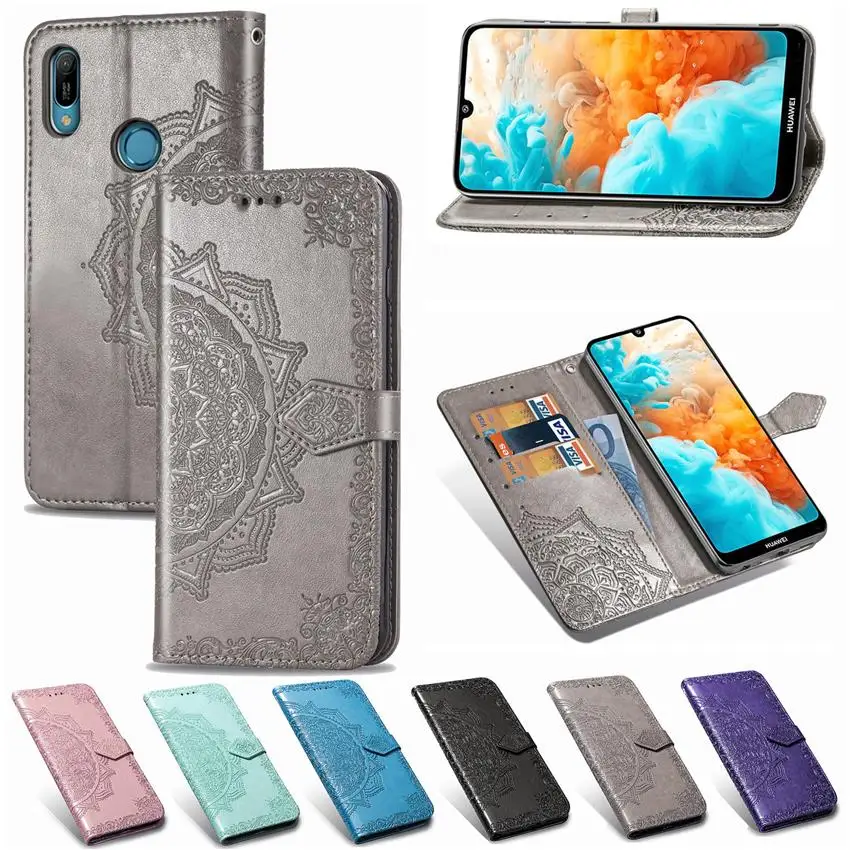 Чехол для Huawei Honor 8A PRO откидной Роскошный кожаный чехол телефона полное покрытие