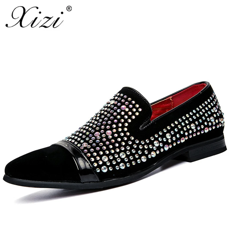 Xizi Crystal Handmade Men Loafers Fashion Slip On Leather Suede Slippers Male Shoes Party Wedding Dress Boat Shoes Men S Flats Men S Casual Shoes Aliexpress