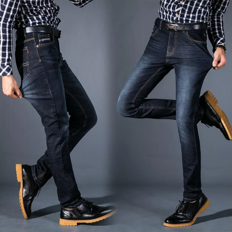 New men Jeans Black Classic Fashion Designer Denim Skinny Jeans mens casual High Quality Slim Fit Trousers ripped jeans for men